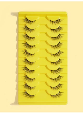 Half Lashes with Clear Band Corner Lashes 12MM Natural Look 3D False Eyelashes Wispy Soft Cat Eye Fluffy Curl Accent Lashes Sets（10 Pairs） - view 4